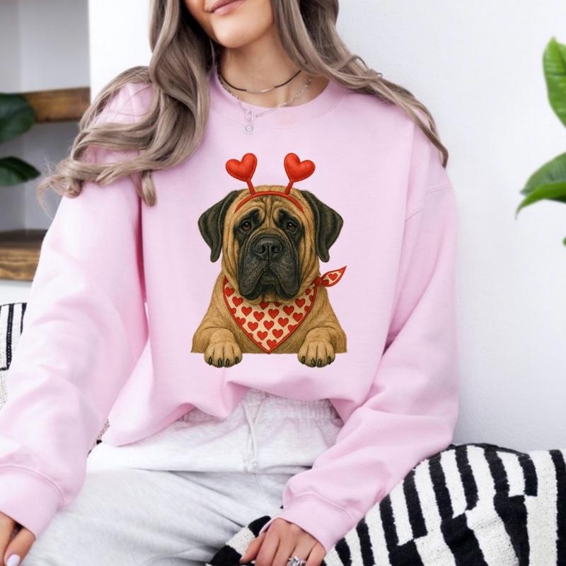 Valentine's Dog Sweatshirt | My Dog is My Valentine Crewneck | Retro Puppy Heart Graphic Jumper | Dog Mom Valentine's Day Gift