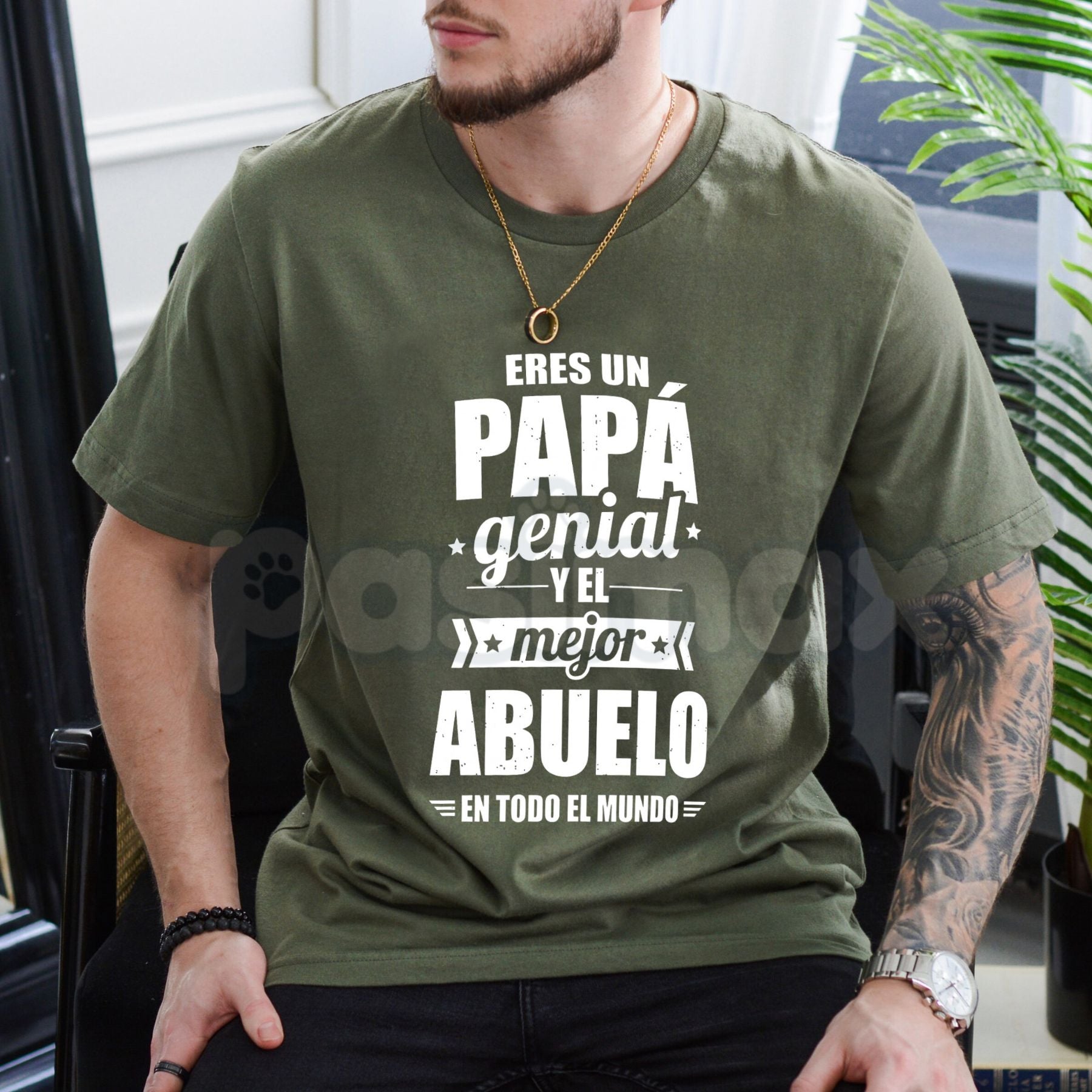 "Eres Un Papá Genial" T-Shirt – Spanish Father & Grandpa Heritage Graphic Tee-Pasimax