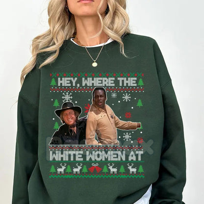 "Excuse Me While I Whip This Out" Ugly Christmas Sweater | Blazing Saddles Movie Quote Jumper | Western Comedy Holiday Shirt-Pasimax