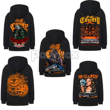 FB County Heavyweight Oversized Halloween Graphic Hoodie – Pullover Streetwear, Unisex Fall Apparel-Pasimax