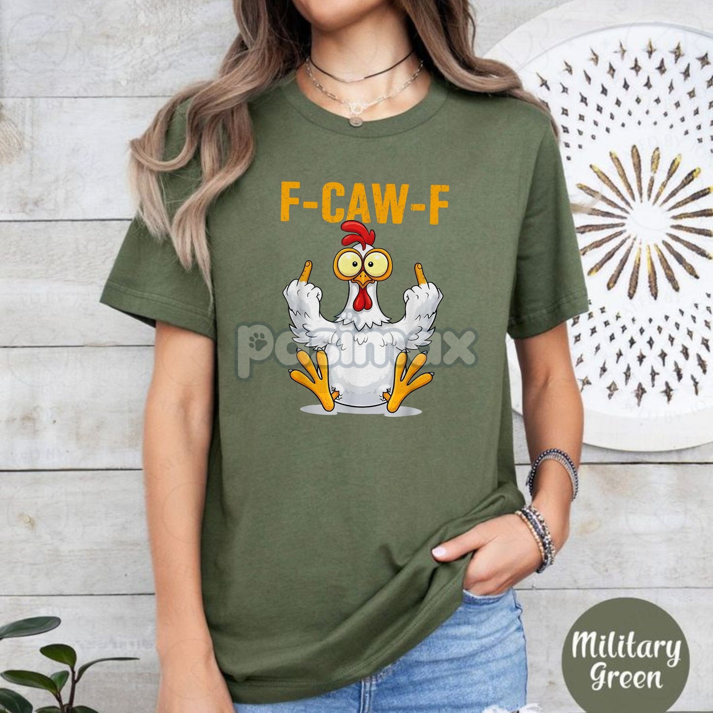 FCAWF Chicken T-Shirt - Funny Farm Humor Tee, Sarcastic Graphic Shirt-Pasimax