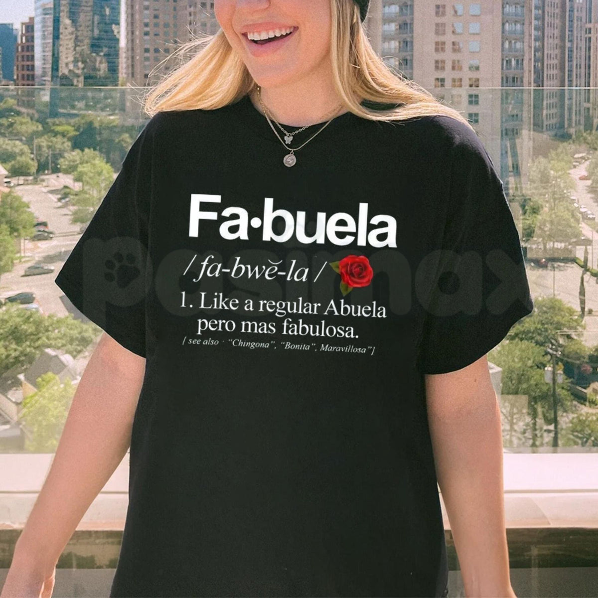 Fabuela Definition T-Shirt – Funny Fabulous Abuela Latina Grandma Graphic Tee-Pasimax