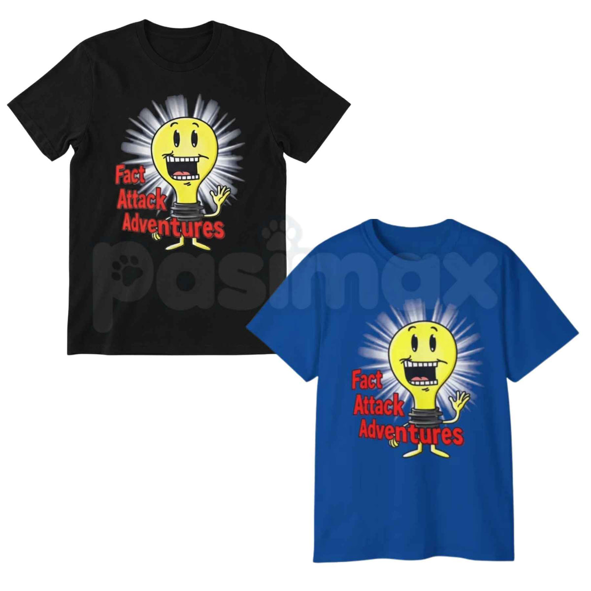 Fact Attack Adventures T-Shirt – Animated Knowledge Trivia Graphic Unisex Tee-Pasimax