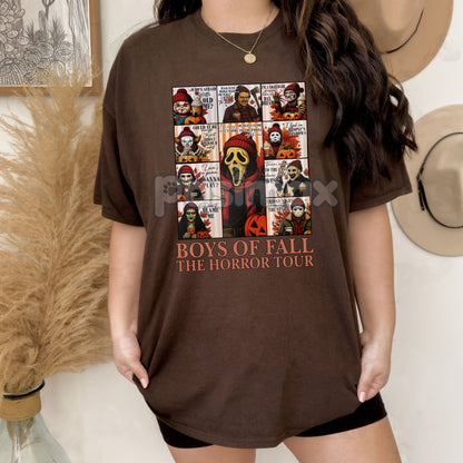 Fall Horror Characters Killers T-Shirt - Boys of Fall Slasher Tee, Halloween Graphic Apparel-Pasimax