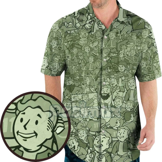 Fallout Compilation Maxi Hawaiian Shirt – Ultimate Gaming Tropical Shirt, Gift For Fans, Summer Fandom Apparel-Pasimax