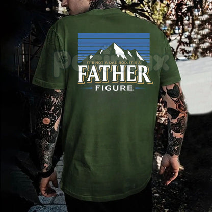 "Father Figure" Funny Dad Tee for Men - Fatherhood Humor Gift, Ironic Dad Slogan T-Shirt, Best Father Figure Apparel-Pasimax