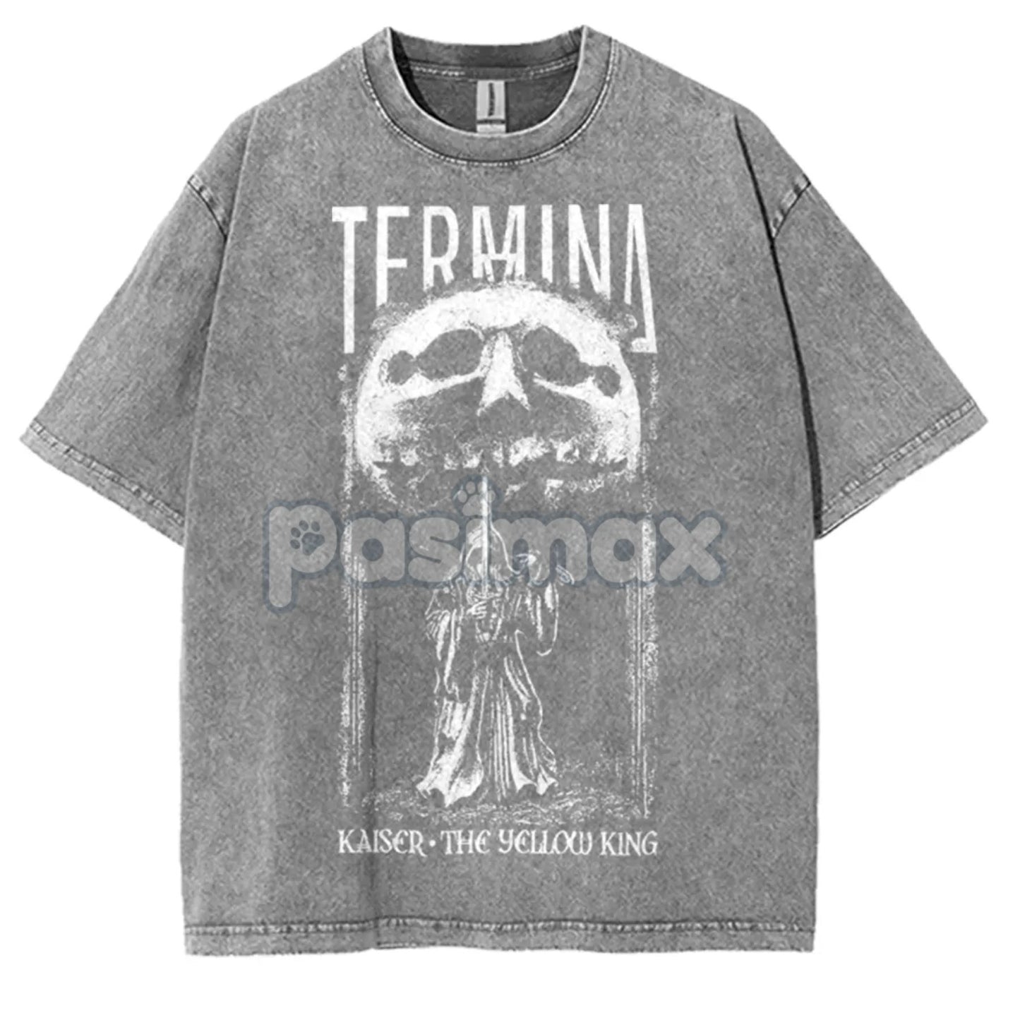 Fear And Hunger: Termina T-Shirt – Kaiser The Yellow King Hip Hop Washed Oversized Tee-Pasimax
