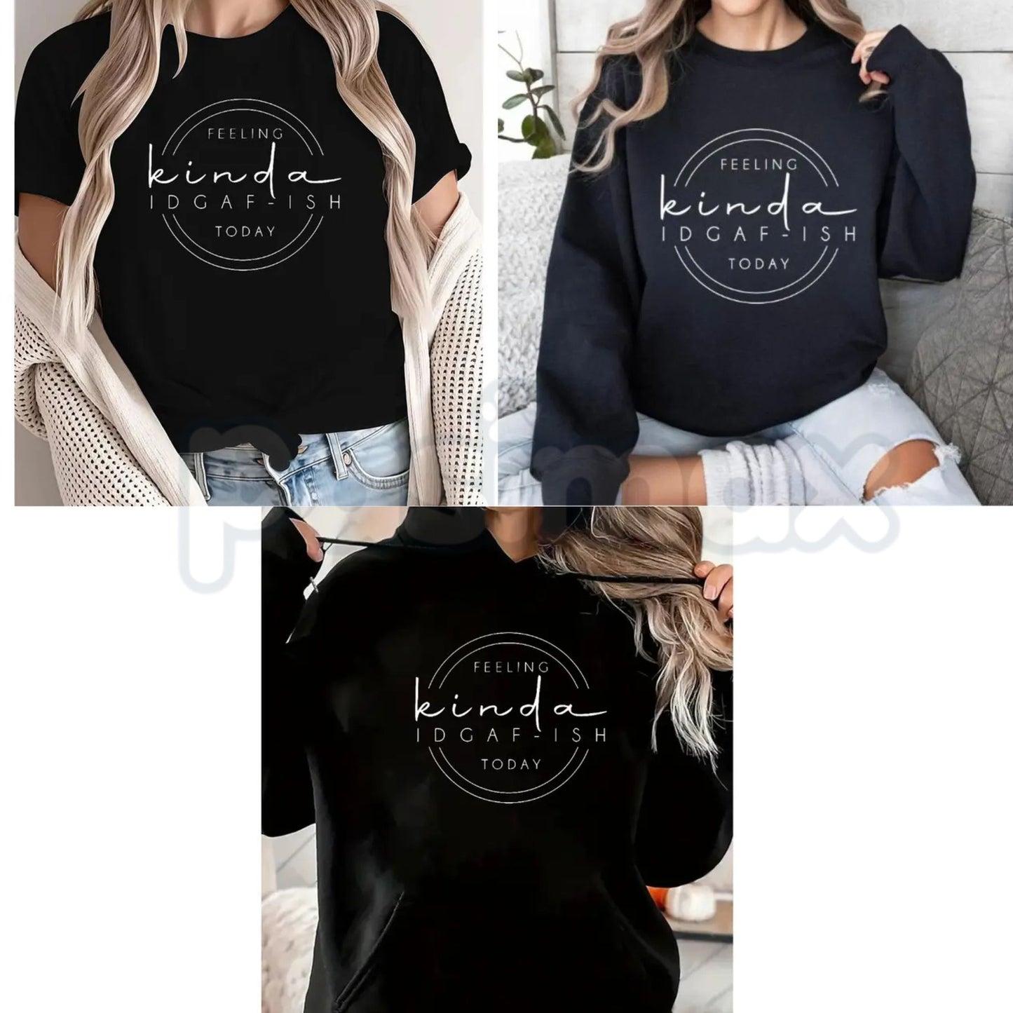 Feeling Kinda IDGAF-ish Today Sweatshirt – Funny Sarcastic Hoodie & Mood Graphic T-Shirt-Pasimax