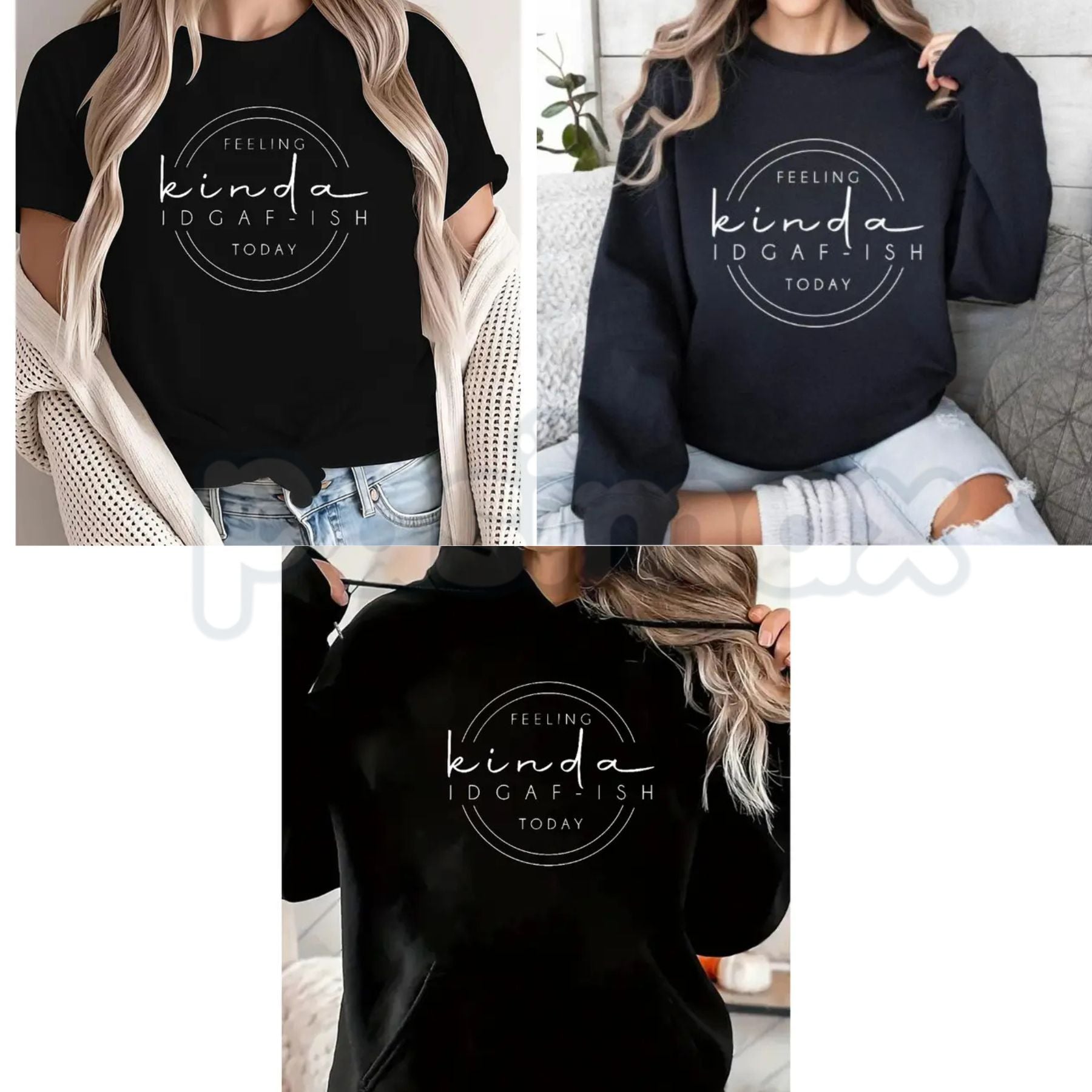 Feeling Kinda IDGAF-ish Today Sweatshirt – Funny Sarcastic Hoodie & Mood Graphic T-Shirt-Pasimax