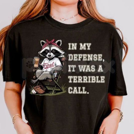 "Feral Baseball Mom" Funny Raccoon T-Shirt – Game Day Chaos Graphic Tee, Premium 100% Cotton Softball Mama Top, Soft Lived-In Heavyweight Team Mom Gift, Made in USA-Pasimax