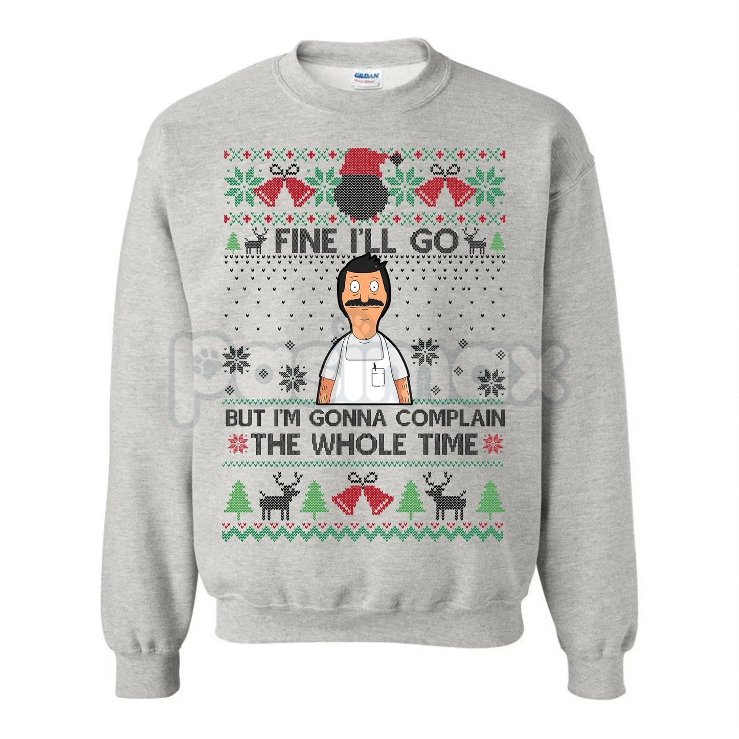 "Fine I'll Go But I'm Gonna Complain The Whole Time" Ugly Christmas Sweatshirt | Funny Relatable Holiday Jumper | Introvert Xmas Gag Gift-Pasimax