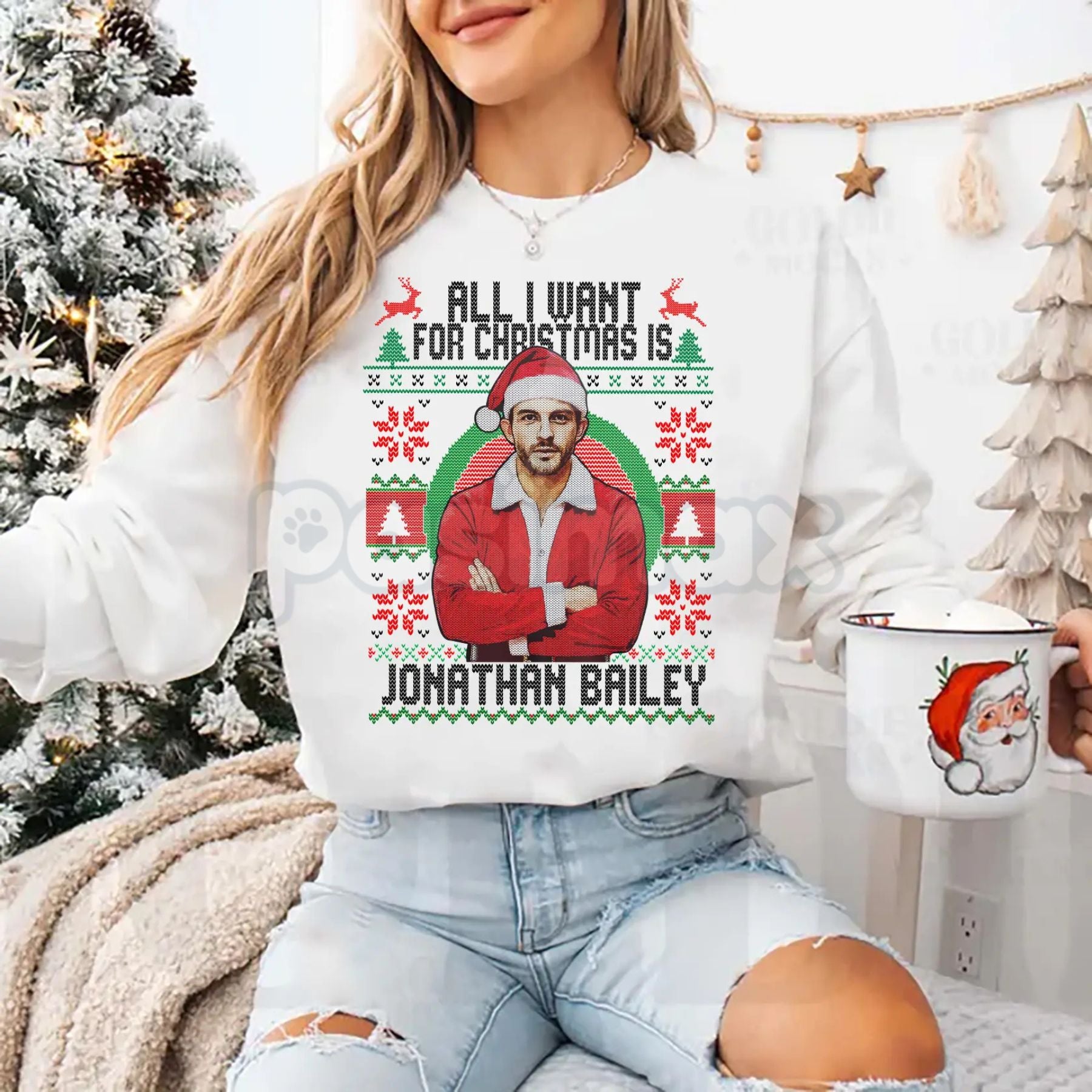 Fiyero All I Want For Christmas Is Jonathan Bailey Christmas Shirt | Wicked Movie Fan Ugly Xmas Sweatshirt | Broadway Actor Gift-Pasimax