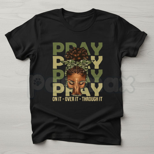 "Fortify Your Faith" Black Woman Afro Christian T-Shirt – Inspirational Melanin Faith Graphic Tee, Premium 100% Cotton Religious Empowerment Top, Soft Lived-In Heavyweight Blessed Queen Shirt, Made in USA-Pasimax