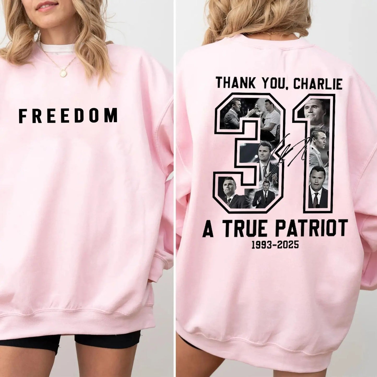Freedom Charlie Kirk Sweatshirt – Patriotic Political Top-Pasimax