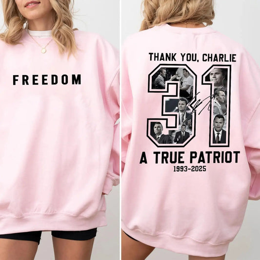 Freedom Charlie Kirk Sweatshirt – Patriotic Political Top-Pasimax