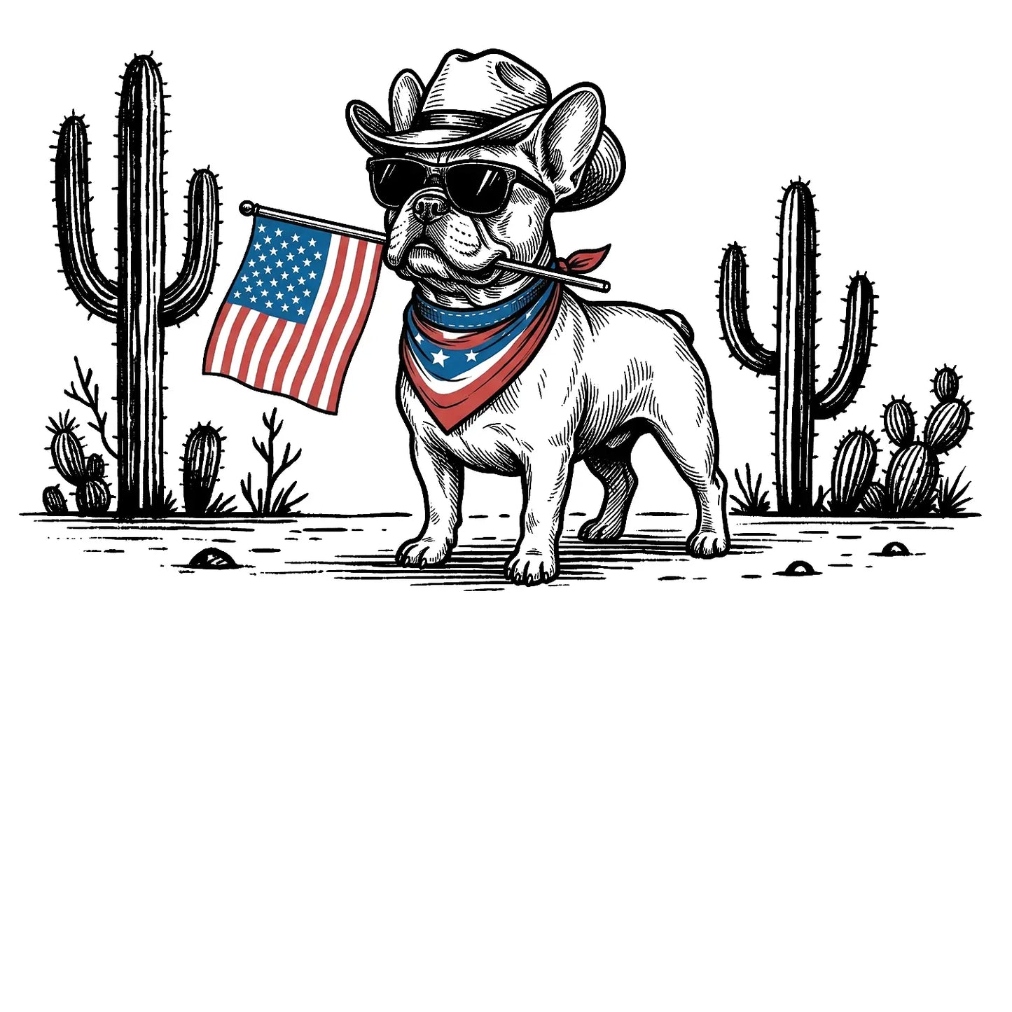 Comfort Colors® Patriotic Western Dog T-Shirt – 50+ Dog Breeds, Cowboy Hat & USA Flag Graphic Tee, Retro 4th of July Dog Lover Gift, Semiquincentennial 2026 Shirt