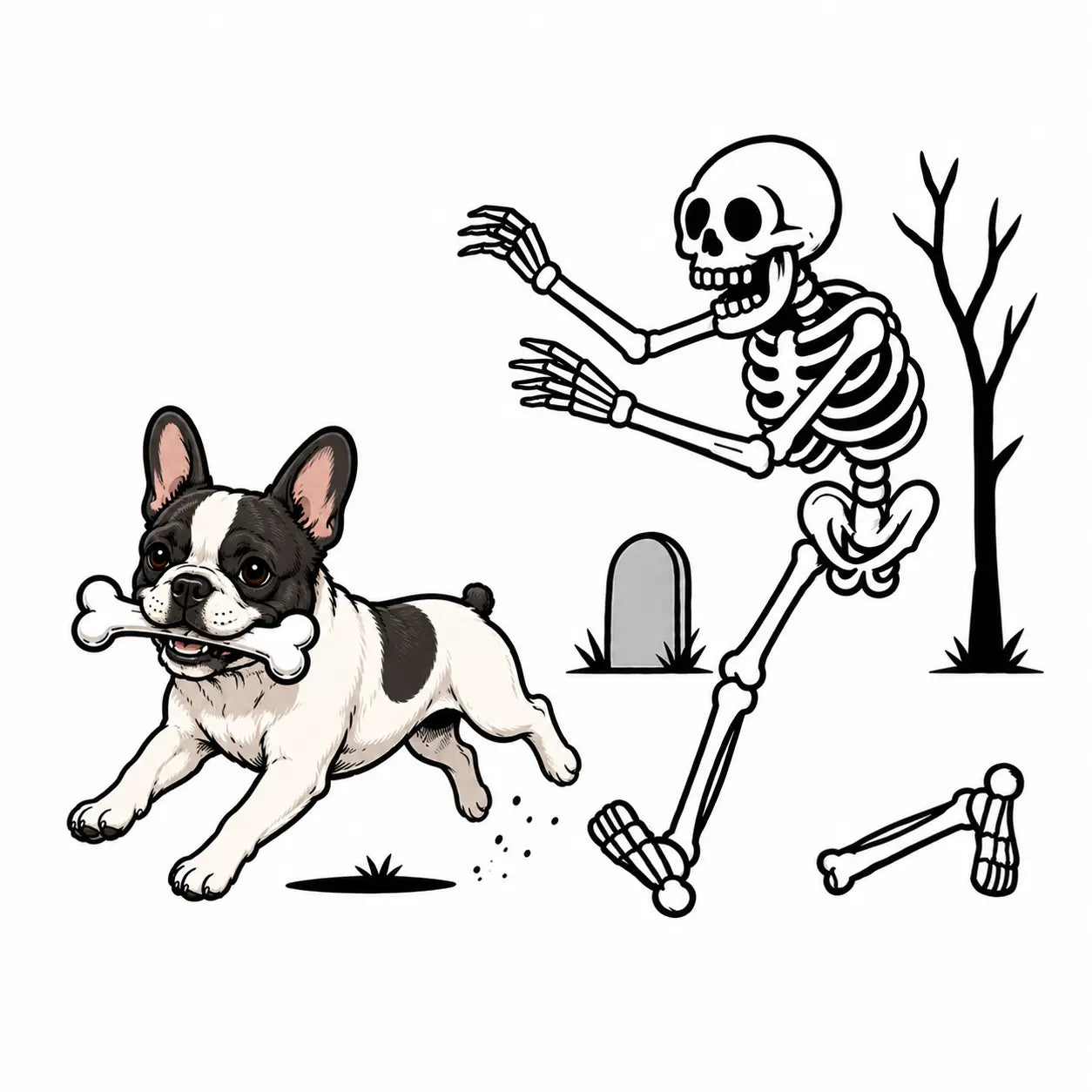 Comfort Colors® Dog Breeds Halloween Skeleton T-Shirt – Funny Spooky Season Pet Lover Graphic Tee, Retro Aesthetic Dog Costume Unisex Top