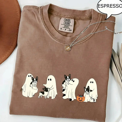 Comfort Colors® Custom Dog Halloween T-Shirt – Breeds Available Ghost Boba Tea Funny Pet Graphic Tee, Spooky Dog Lover Unisex Top