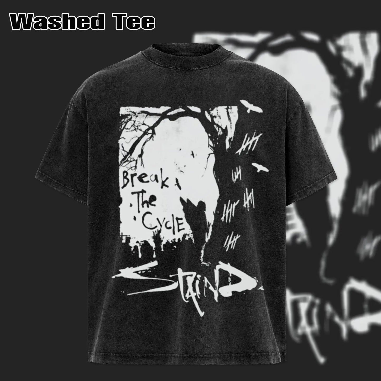Retro Staind Break The Cycle Band T-Shirt – Nu-Metal Rock Graphic Tee, Vintage Washed Heavy Alternative Cotton Tour Top, Grunge Music Merch