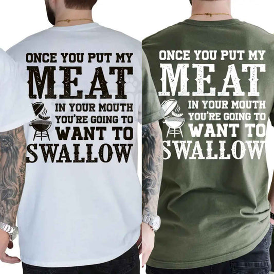 Funny BBQ Meat Lover T Shirt – Grill Master Graphic Tee, Sarcastic Pitmaster Smoker Unisex Classic Vintage Cotton Shirt-Pasimax
