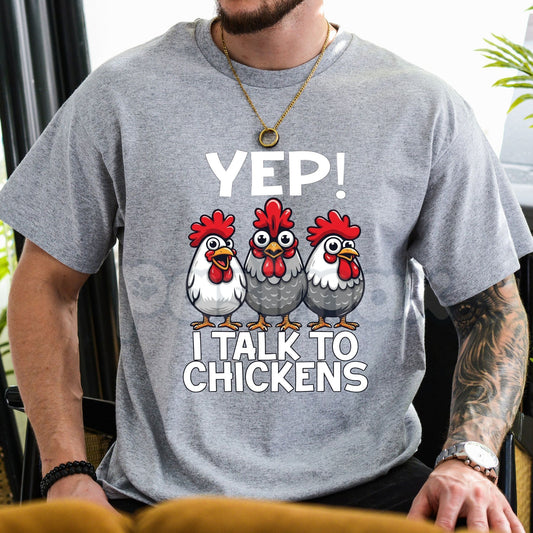 "Funny Chicken Lover" Graphic T-Shirt – Crazy Chicken Lady Gift Tee, Premium 100% Cotton Backyard Poultry Top, Soft Lived-In Heavyweight Sarcastic Farm Life Shirt, Made in USA-Pasimax