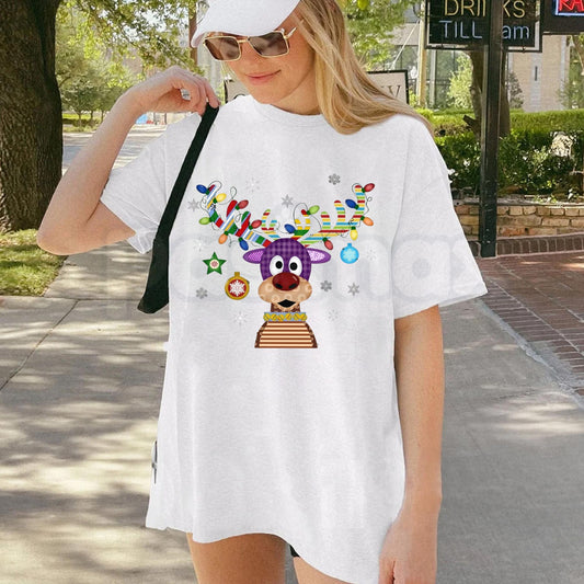 Funny Cute Reindeer Christmas T-Shirt – Festive Holiday Rudolph Graphic Tee-Pasimax