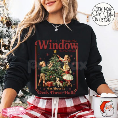 Funny "Deck These Halls" Christmas Sweatshirt – Innuendo Holiday Humor Crewneck-Pasimax