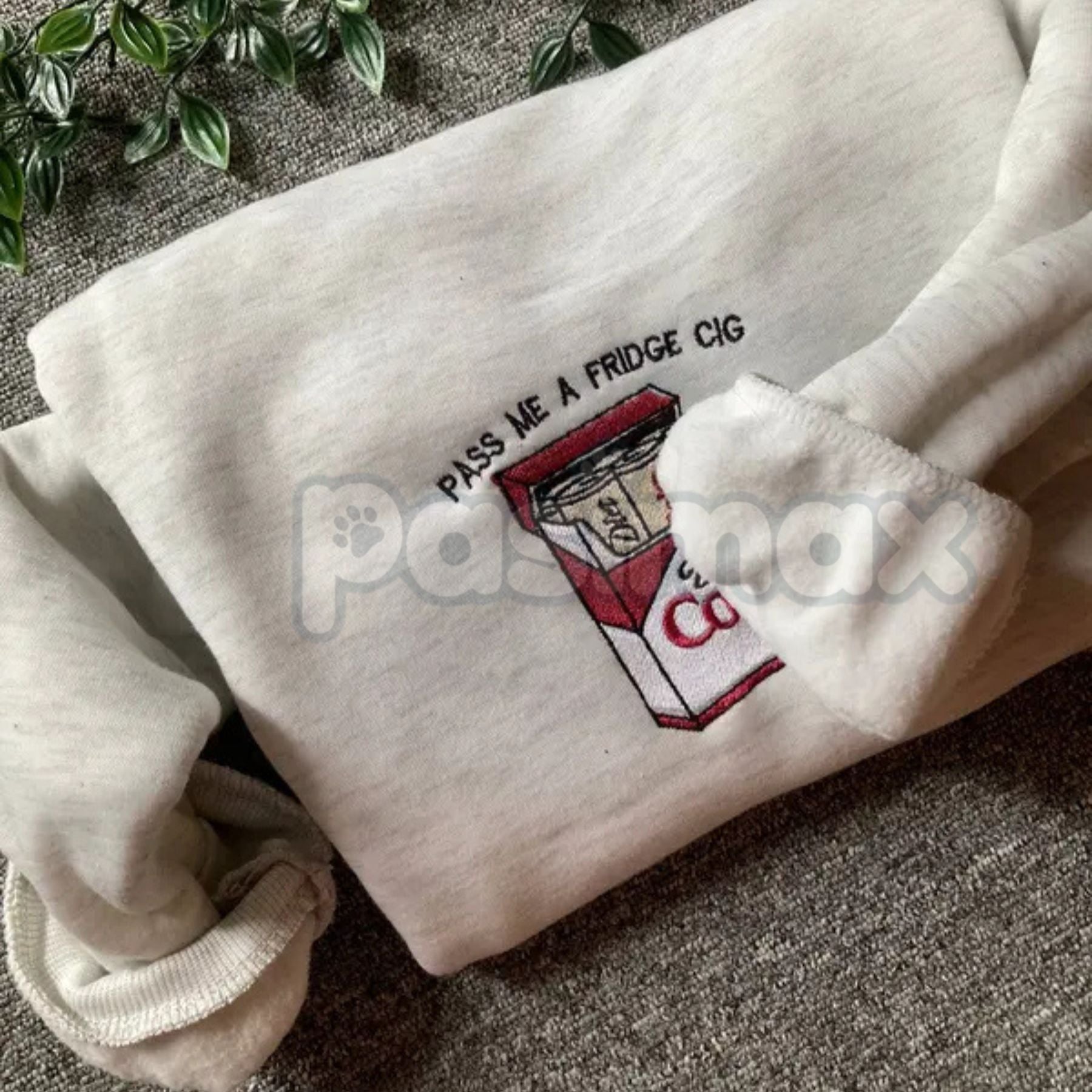 Funny Embroidered "Pass Me A Fridge" Sweatshirt – Humorous Quote Crewneck-Pasimax