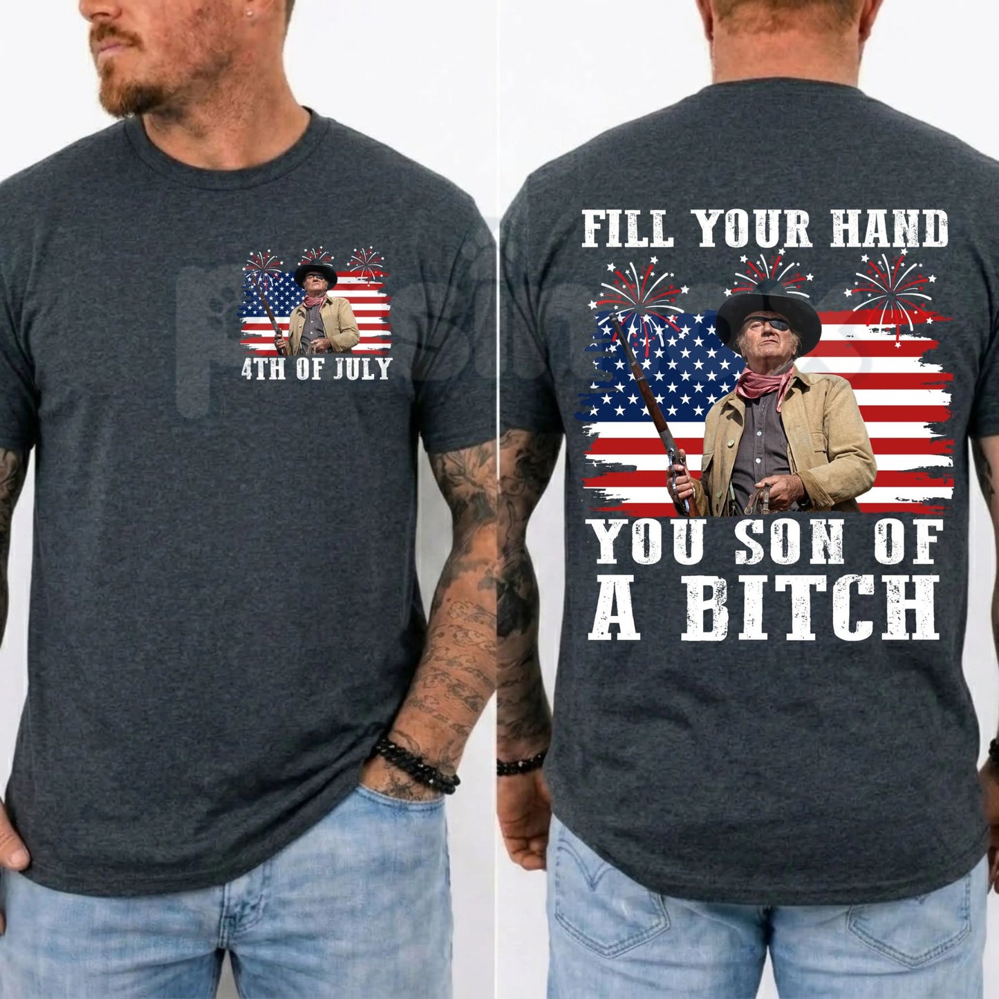 Funny "Fill Your Hand You Son Of A Bitch" T-Shirt – Vintage Western Movie Quote Graphic Tee-Pasimax