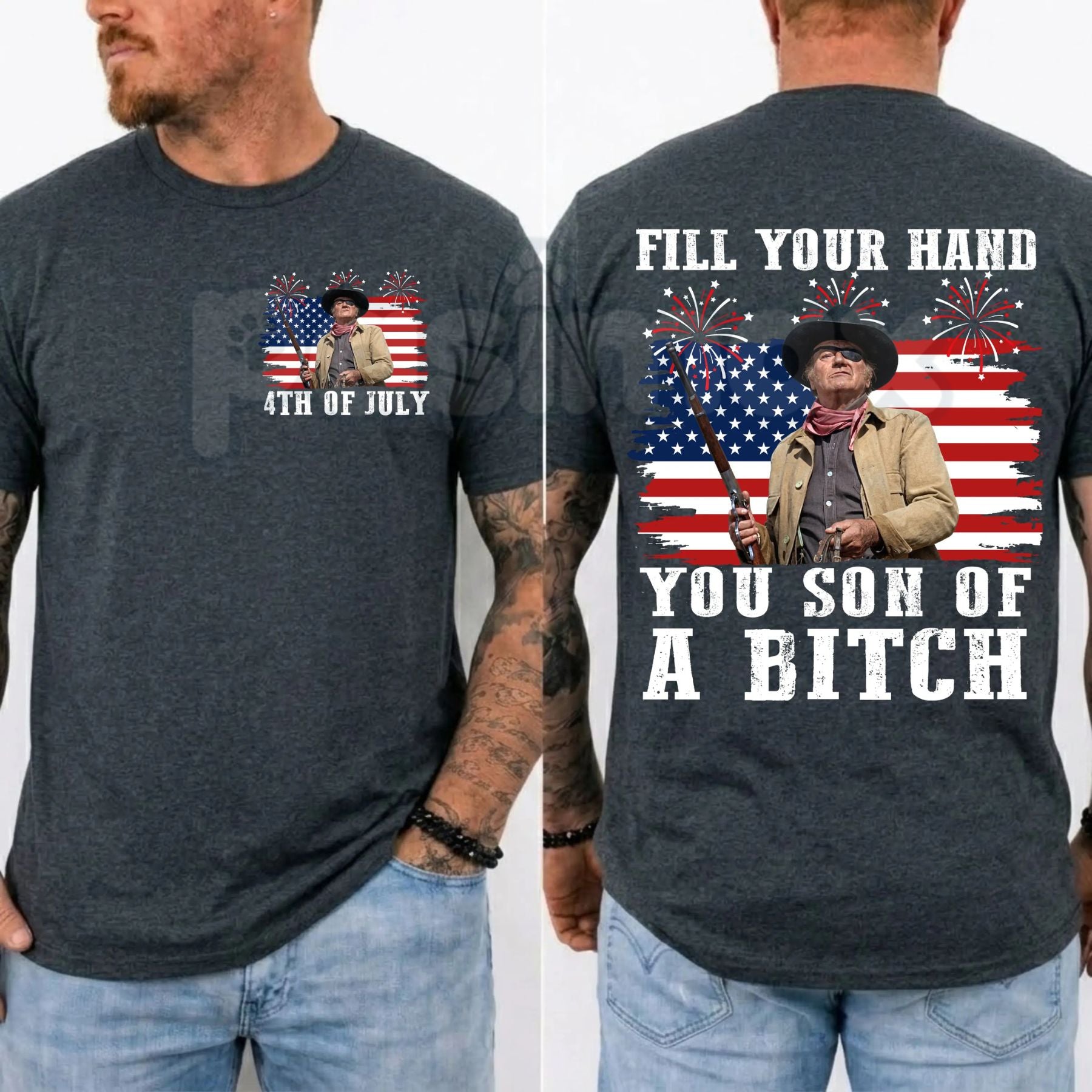 Funny "Fill Your Hand You Son Of A Bitch" T-Shirt – Vintage Western Movie Quote Graphic Tee-Pasimax