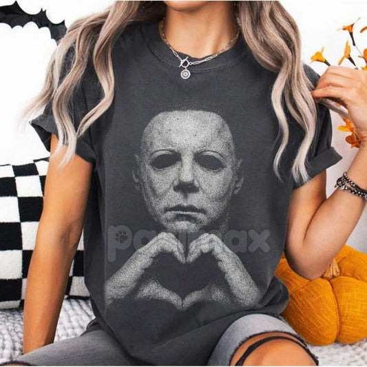 Funny Heart Graphic Tee – Retro Unisex T-Shirt for Horror Fans & Halloween Lovers, Spooky Season Gift-Pasimax