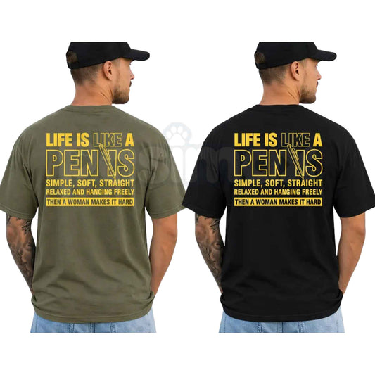 Funny Life Is Like A Pen T-Shirt – Sarcastic Humor Short Sleeve Unisex Tee-Pasimax