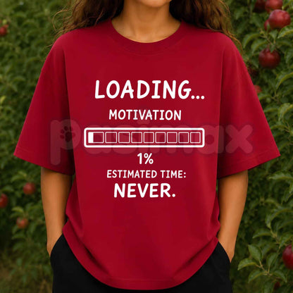 Funny Loading Motivation 1% Graphic T-Shirt – Low Battery Sarcastic Unisex Cotton Tee-Pasimax