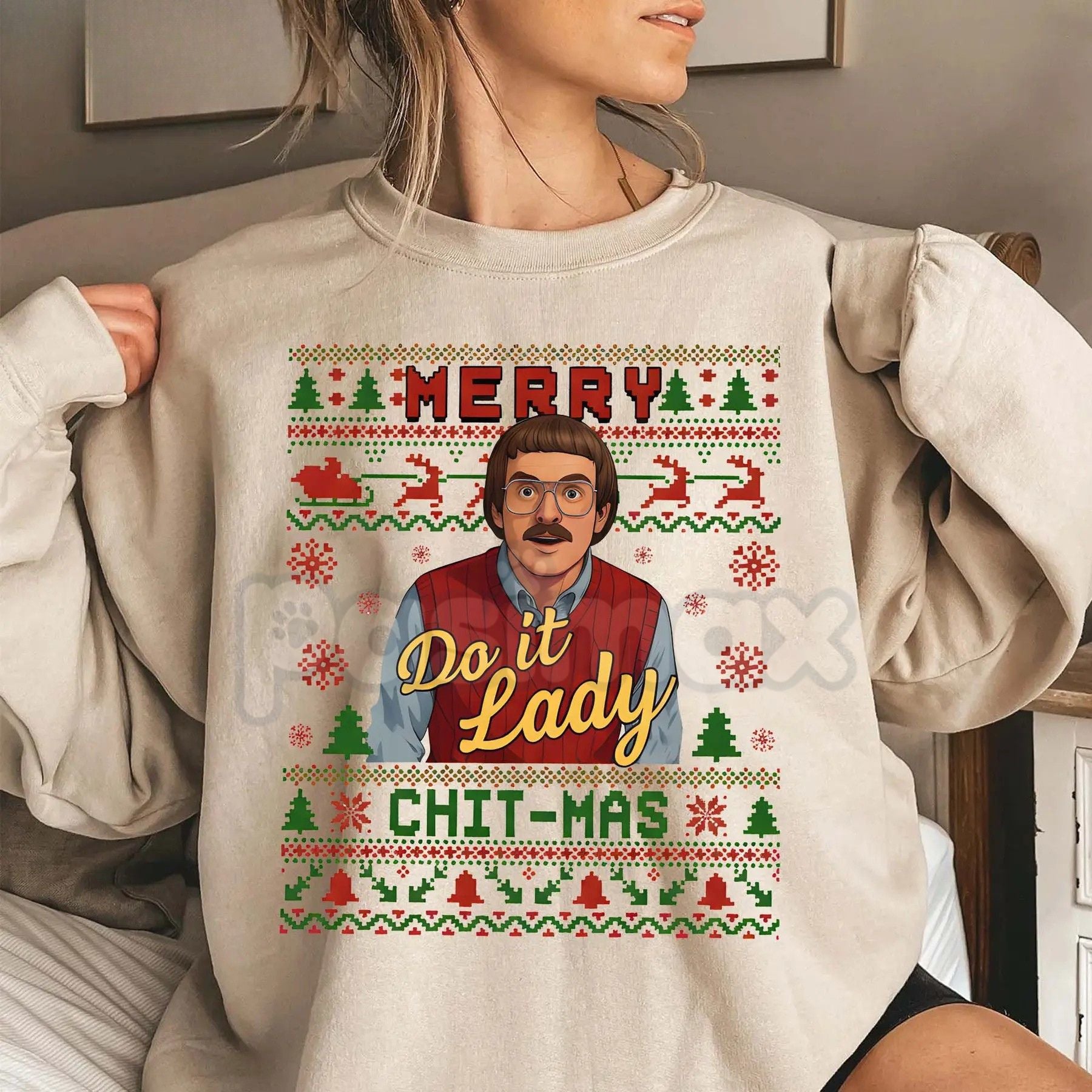 Funny "Merry Chit I Do It" Christmas Sweatshirt | Ugly Xmas Sweater Meme Shirt | Cheeky Holiday Crewneck-Pasimax