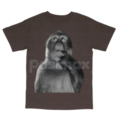 Funny Monkey Stupid Meme T-Shirt - Dank Memes Tee, 90s Vintage Bootleg Graphic, Odd Core Internet Culture Shirt-Pasimax