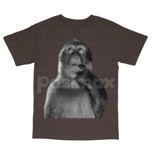 Funny Monkey Stupid Meme T-Shirt - Dank Memes Tee, 90s Vintage Bootleg Graphic, Odd Core Internet Culture Shirt-Pasimax