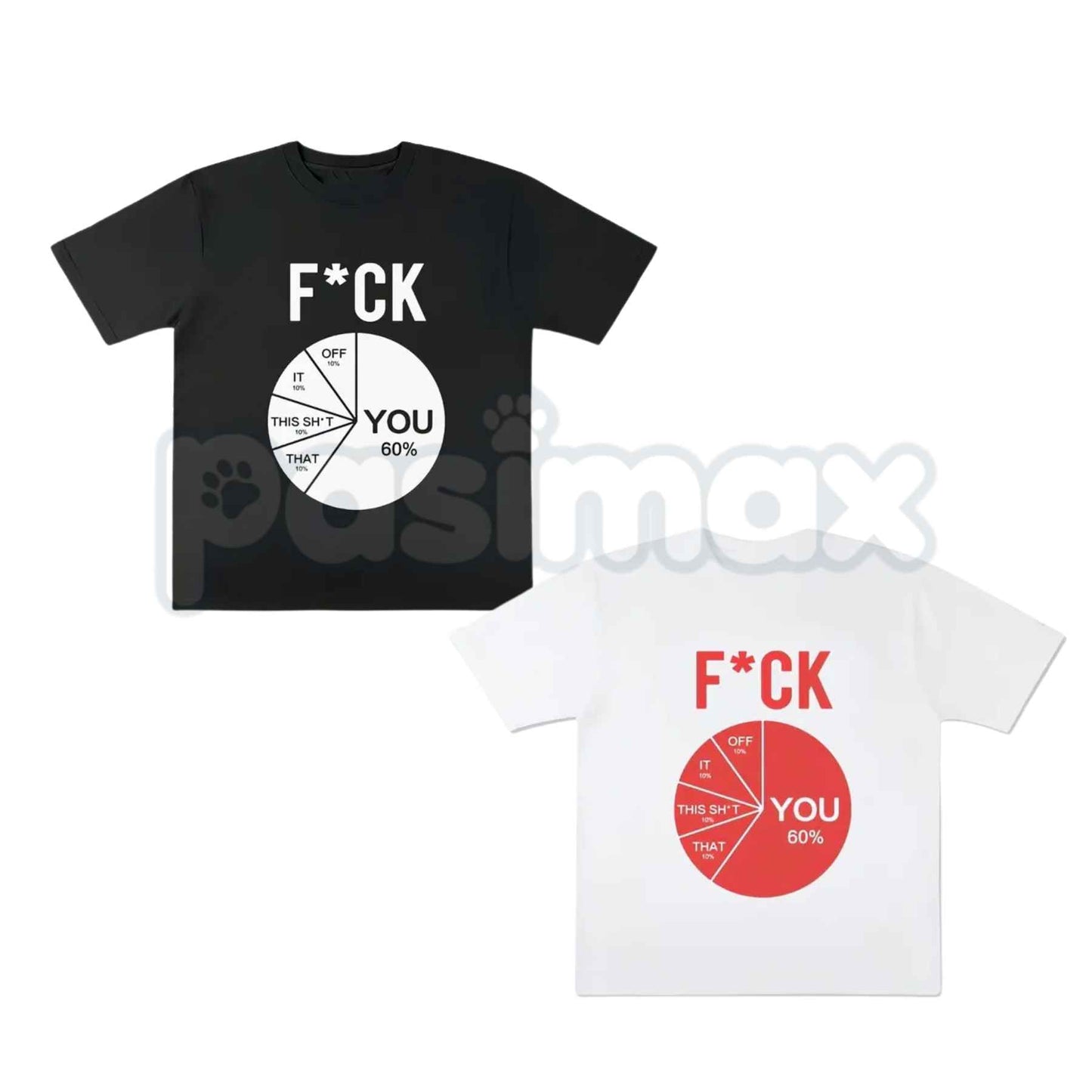 Funny Pie Chart T-Shirt – Sarcastic Humor Diagram Unisex Cotton Graphic Tee-Pasimax