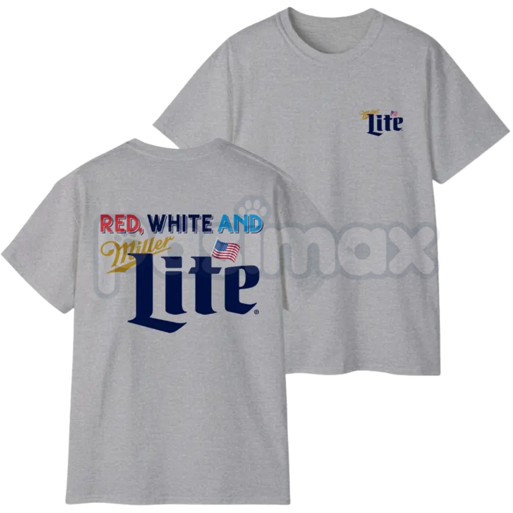 Funny "Red White And Lite" T-Shirt – Sarcastic 4th of July Beer Pun Patriotic Graphic Tee-Pasimax