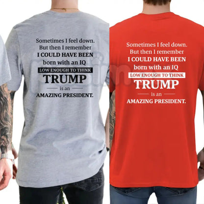 Funny "Sometimes I Feel Down But Then I Remember" T-Shirt – Liberal Democrat Graphic Tee-Pasimax