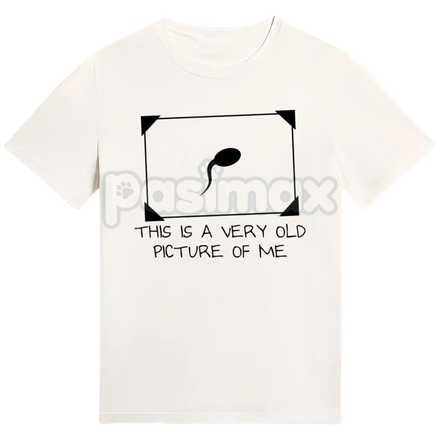 Funny Sperm Graphic Tee - "Very Old Picture of Me" T-Shirt, Trendy Unisex Streetwear, Witty Biology Humor Gift-Pasimax