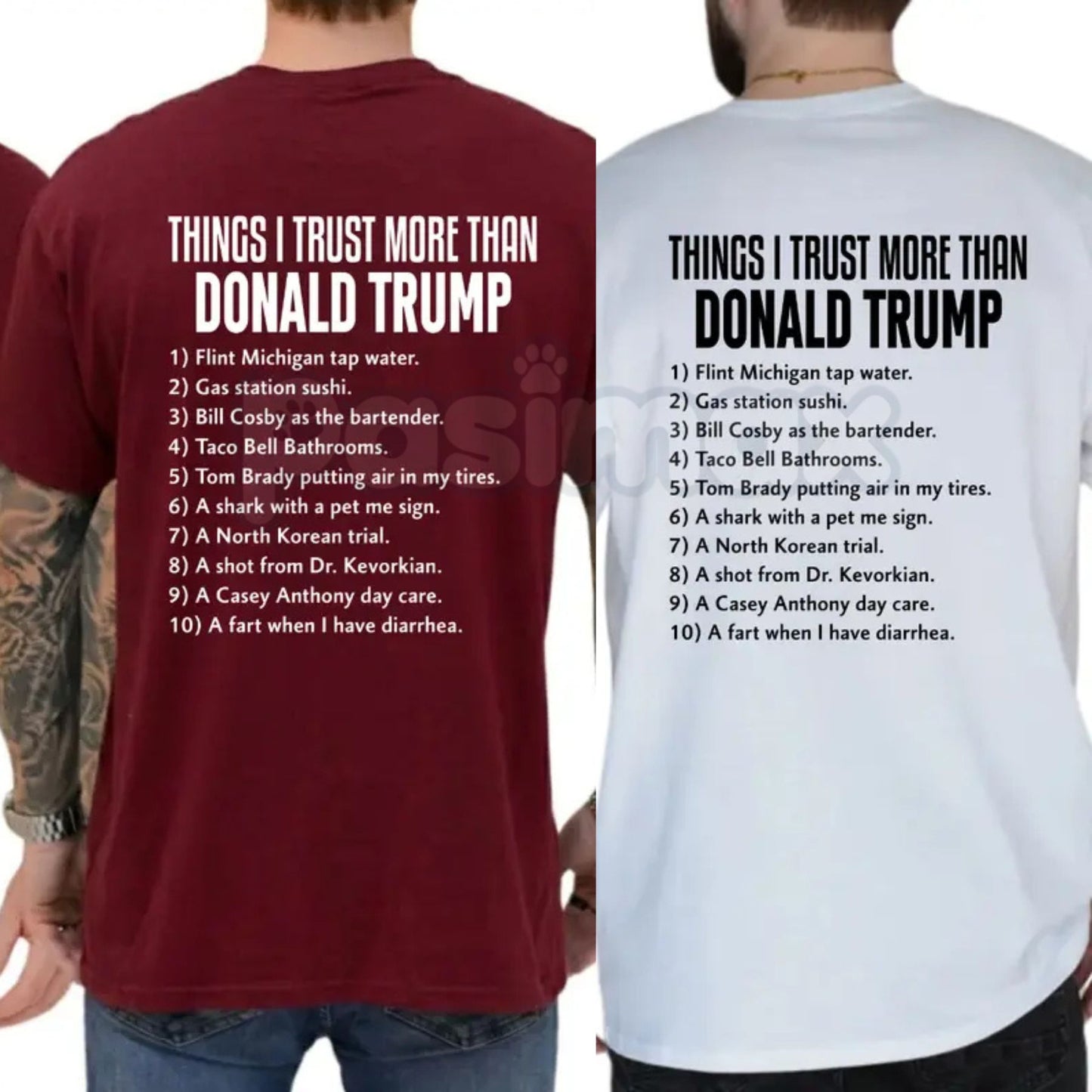 Funny "Things I Trust More Than Donald Trump" T-Shirt – Anti-Trump Liberal Graphic Tee-Pasimax