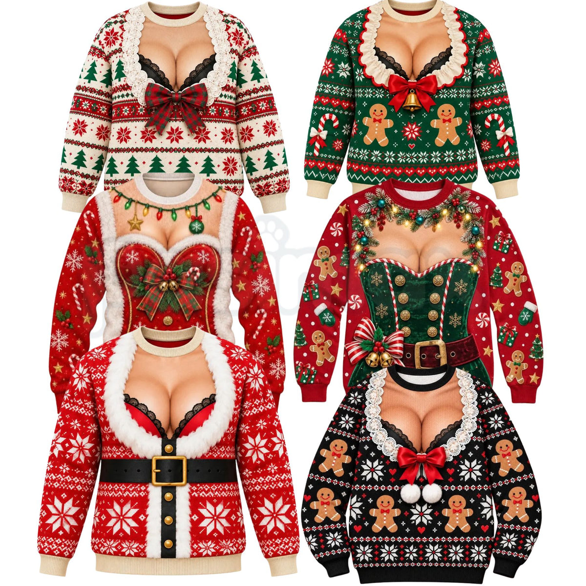 Funny Ugly Christmas Knitted Sweater – Hilarious Holiday Party Jumper, Festive Crewneck Pullover for Men & Women-Pasimax