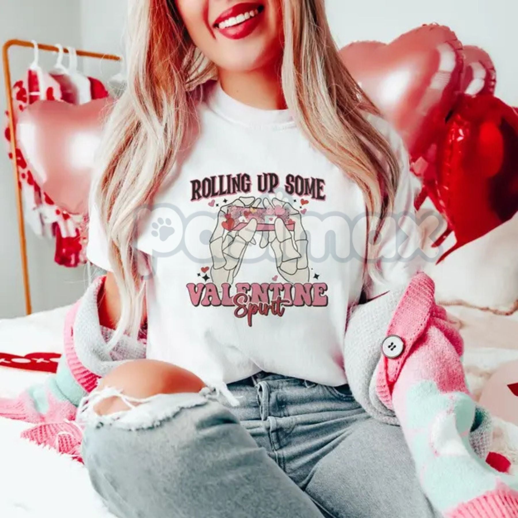 Funny Valentine's Day Partner Tee - Relatable Relationship Humor Shirt, Casual Couples V-Day Gift, I'm Here For The Treats Apparel-Pasimax