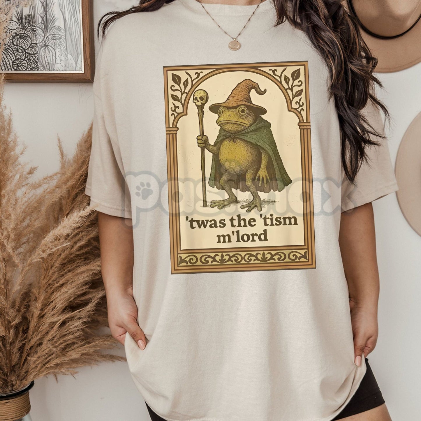 Funny Wizard Frog Autism Consciousness T-Shirt - Whimsical Neurodiversity Support Tee, Surreal Fantasy Awareness Apparel, Unique Frog Meme Gift-Pasimax