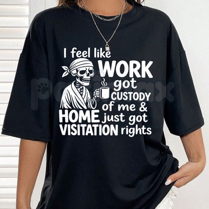 Funny Work Life T-Shirt – Skeleton Coffee Caffeine Addiction Graphic Tee-Pasimax