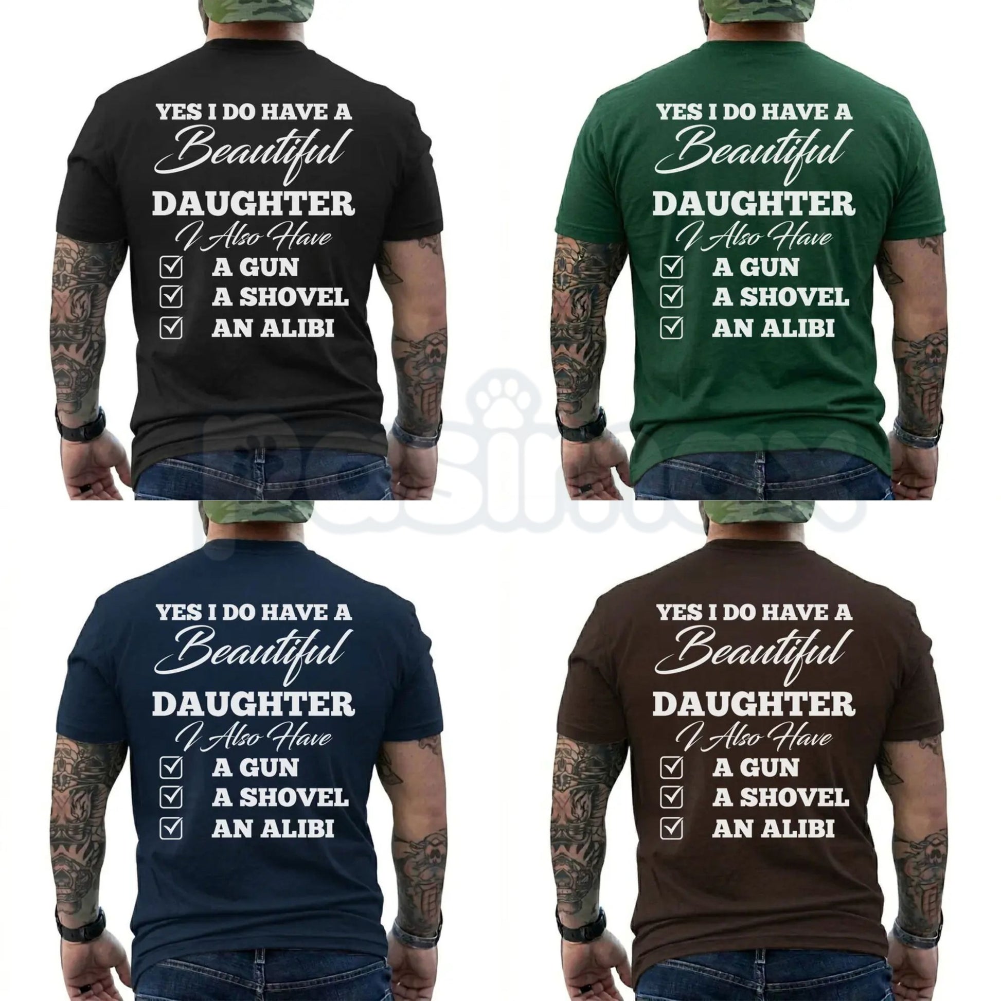 Funny "Yes I Do Have A Beautiful Daughter" T-Shirt – Sarcastic Protective Dad Humorous Graphic Tee-Pasimax