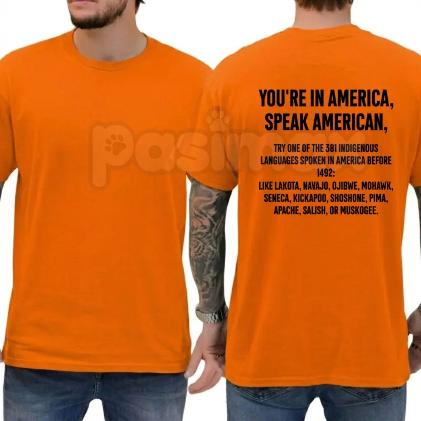 Funny "You're In America Speak American" T-Shirt – Sarcastic Patriotic Satire Graphic Tee-Pasimax