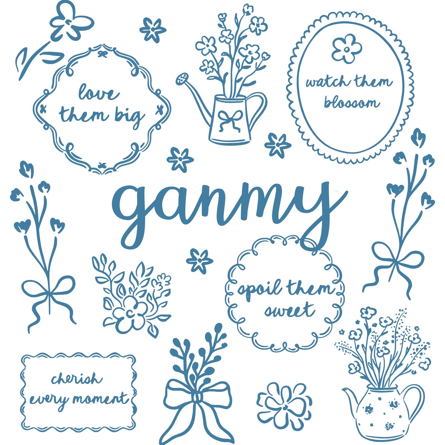 Comfort Colors® Custom Floral Grandma T-Shirt – Personalized Floral Mama Shirt, Aesthetic Wildflower Grandmother Gift, Trendy Spring Garden Tee