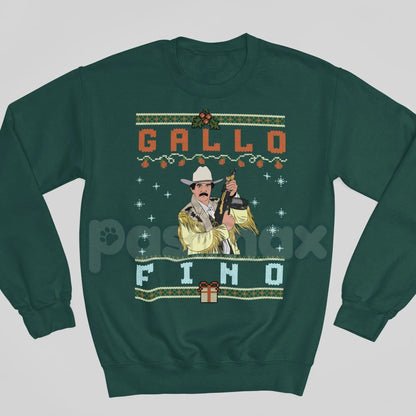 "Gallo Fino" Sweatshirt | Classy Fine Rooster Spanish Idiom Crewneck | Dapper Latino Statement Apparel-Pasimax
