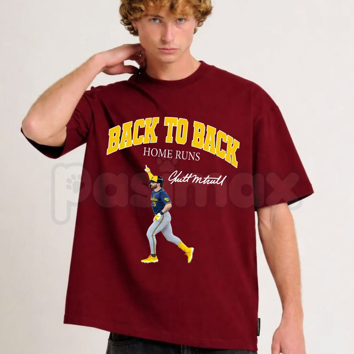 Garrett Mitchell Back to Back Home Run T-Shirt – Milwaukee Baseball Funny Fan Graphic Tee-Pasimax